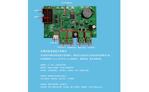 車牌識別LED標準語音顯示控制主板